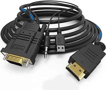 NewBEP VGA to HDMI Adapter Cable, 6Ft/1.8m VGA to HDMI 1080P HD Audio TV AV HDTV Video Converter Cord with 3.5mm Audio Cable & USB Power Cable for PC Computer Desktop Laptop Projector