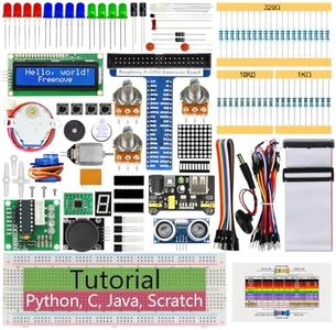 Freenove Ultrasonic Starter Kit for Raspberry Pi 5 4 B 3 B+ 400 Zero 2 W, 820-Page Detailed Tutorial, Python C Java Scratch Processing Code, 171 Items, 108 Projects (Raspberry Pi NOT Included)