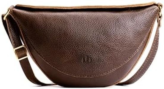 Portland Leather Goods Koala Sling Bag – Leather Sling with Top Magnetic Closure, Interior Pocket & Adjustable Strap – Handmade from the Finest Full-Grain Hides – Large, Coldbrew