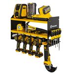 Toolganize Power Tool Organizer & Storage Wall Mount - Heavy Duty Metal Drill Holder & Cordless Tool Organizers Chest Rack - Premium Garage Utility Shelf & Pegboard Shed Workshop Shelving - Yellow