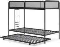 DHP Isaiah Triple Twin Metal Bunk Bed, Black