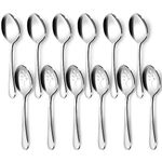 BEWOS 12-Piece Serving Spoon Set, 6 Serving Spoons and 6 Slotted Spoons, 9.1-Inch Serving Utensils Set for Parties, Serving Spoons Stainless Steel, Dishwasher Safe, Large Serving Spoons for Buffet