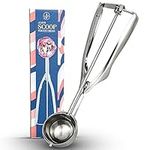 Jojeys Ice Cream Scoop - Large Sized (6cm) with Easy Trigger, 304 Stainless Steel Cookie Scooper for Portioning of Muffins, Mashed Potatoes and Melon Balls