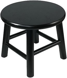 CONSDAN Kids Stool, Milking Stool, USA Grown Oak, Plant Stand, Handcrafted Solid Wood Stool, 9" Low Stool, Round Step Stool, Wooden Stool for Kids, Small Short Stool, Shoe Changing Stool(Black)