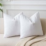 JUSPURBET White Velvet Throw Pillow Covers 18x18 inch Set of 2 for Living Room Couch Bedroom Decorative Soft Cushion Cases with Invisible Zipper