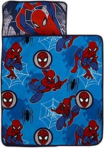 Marvel Spiderman Wall Crawler Red, White, and Blue Spider Webs Preschool Toddler Nap Mat