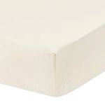 Dudu N Girlie Cot Fitted Sheets 120 x 60cm Cotton Fitted - Travel Cot Sheets 120x60 Fitted Hypoallergenic Baby Cot Sheets Bedding Elasticated Breathable Easy Care (Single Pack, Cream)