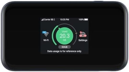 ZTE MU5001 5G Unlocked portable low cost travel WiFi, connects 32 devices, 8 hours long lasting battery with Quick Charge, touch screen, UK Spec – Black