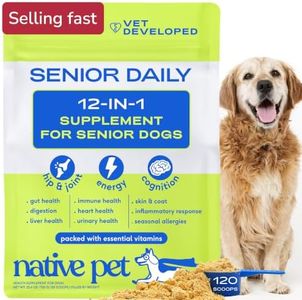 Native Pet Senior Daily Dog Vitamins & Supplements – 12-in-1 Dog Multivitamin Powder for Senior Dogs – Supports Mobility, Cognition, Digestion, Immune Health & More – 120 Scoops