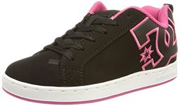 DC Shoes Damen Court Graffik Sneaker, Black/PINK Stencil, 42 EU / 8 UK