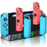 Switch Controller Charger Station Compatible with Nintendo Switch & OLED Model Joy-con, Switch Joycon Charger Dock Support to 𝐂𝐡𝐚𝐫𝐠𝐞 �𝟲 𝐉𝐨𝐲𝐜𝐨𝐧𝐬 & 𝐂𝐥𝐞𝐚𝐫 𝐋𝐄𝐃 𝐈𝐧𝐝𝐢𝐜𝐚𝐭𝐨𝐫