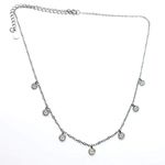 Platinum Sterling Silver Dew Drop Choker Necklace