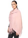 World of Shawls Pashmina Style All Seasons Handcrafted Wrap Shawl Stole Scarf (Dusky Pink)