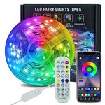 ELINKUME 32.8ft 100LED Fairy Lights, IP65 Waterproof Color Changing String Lights with Remote Control and App, Music Synchronized Light Strip, USB Plug in, Suitable for Garden Wedding Camping Party