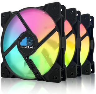 Easy Cloud 120mm RGB Fans 4PIN PWM Computer Case Cooler Up to 1600 RPM CPU Quiet Hydraulic Bearing Gaming PC Fans 3 Pack Ventiladores PC for Computer Case & Radiator