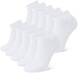 CLOSEMATE 10 Pairs Ankle Socks for Men Women Cotton Comfortable Non Slip Low Cut for Casual(10White, Size M)