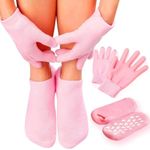 Wegopro Spa Gel Socks and Gloves Set Moisturizing Silicon Gel Combo for Hands Feet, Spa Treatment Hydrating Cool Soft Cotton Booties & Gloves for Dry Crack Skin(Spa Gel Socks + Gloves)(Multi Colour)