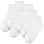 Radsocken 6 Pairs Crew Ankle Socks, Cotton Athletic Running Casual Socks, Breathable Liners Sports Socks for Men Women White