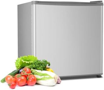 Electactic 1.4 Cu.ft Mini Fridge with Freezer, Compact Refrigerator, Single Reversible Door, Ultra Quiet, Energy Efficient for Office, Dorm, Bedroom, Apartment, Silver