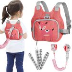 SNOWIE SOFT® Toddler Leash and Harness Cartoon Backpack Style Toddlers Safety Harness with Anti Lost Wrist Link & Reflective Leash Outdoor Strolling Toddler Harness Backpack Baby Walking Harness