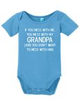 Sod Uniforms Mess with Me Mess with My Grandpa Onesie Funny Bodysuit Baby Romper Light Blue 0-3 Month