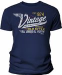 50th Birthday Gift T-Shirt - Vintage 1970 Aged to Perfection - Blue - XXXL