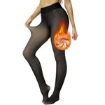 Fleece Lined Women's Winter Tights Fake Translucent High Waist Warm Leggings Thick Thermal Pantyhose Stockings Tights