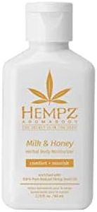 Hempz Milk & Honey Herbal Body Moisturizer with Jojoba Seed, Cocoa Butter, 2.25 oz. - Fragranced, Everyday Body Lotion with Agave Extract to Hydrate Sensitive Skin - Premium Skin Care Products