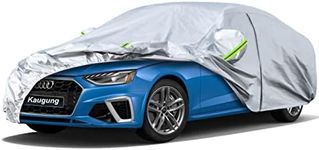 Kaugung 6 Layers Car Cover Custom Fit Audi A4 Sedan from 2007 to 2024, Waterproof Car Cover All Weather for Automobiles Outdoor Indoor with Zipper Door, Sun Rain Dust Snow Protection.