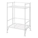 Convenience Concepts Designs2Go X-Tra Storage 2-Tier Folding Metal Shelf, White