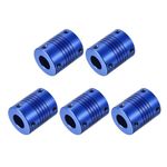 uxcell 5Pcs 12mm to 12mm Aluminum Alloy Shaft Coupling L30xD25 Flexible Coupler with Screws Beam for 3D Printer CNC Machine DIY Encoders and Motors Shaft,Blue