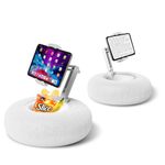 Debtrop Kindle Pillow Stand Holder with Snack Bowl for Reading in Bed, Cozy Tablet Phone iPad Pillow Stand for Lap Compatible with 4.7"-13" Phone, Tablet, iPad, iPhone, Google, Kindle, Samsung(White)