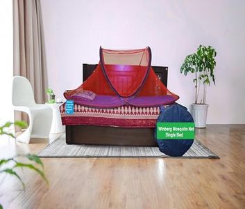 Winberg ® Mosquito Net Foldable Single Bed Net Maximum Insect Net Protection No Skin Irritation Deet Free Natural Repellent (Random Colour) SNGLNET011