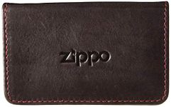 Zippo leather business card holder, 10 cm, Mocha