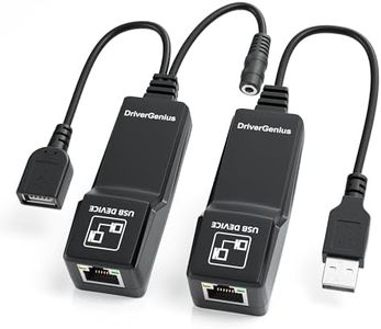 DriverGenius NT50 USB 2.0 Ethernet Extender Over Cat5e/Cat6/CAT7 - USB Network RJ45 Extender Repeater up to 165ft (50M) Compatible for Win/Mac/Ubuntu (Driver Free Version)