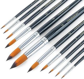 Transon 11pcs Round Paint Brush Basic Set for Watercolor, Acrylic, Gouache, Ink, and Tempera Painting