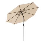 COSTWAY 3M Garden Parasol, Waterproof Patio Umbrella with Tilt & Crank Handle, 8 Ribs UV Protective Outdoor Table Sun Shade Canopy for Market Yard Pool (Beige)