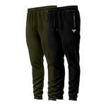 TORO ACTIVA Pack of 2 Tracksuit Bottoms Men Lightweigt Jogging Trousers with Zipper Pockets Work Joggers Fit Sport Casual for Running Gym Training