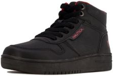 Nautica Boys High-Top Sneakers Lace-Up Trainers Basketball Style Shoes-Oakford Youth-Black Mono Size-4