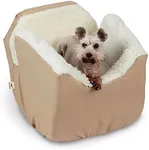 Snoozer Dog Car Seat: Lookout I Dog Booster Car Seat for Dogs Small 5-15 lbs, Size: Small, Fabric: Birch Diamond, Pet Car Seat to Alleviate Car Sickness for Dogs, Removable Machine Washable Cover