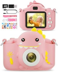 Kids Camera Toys for 3-12 Year Old Girls Boys, Kids Digital Camera with Cartoon Soft Silicone Cover, Best Chritmas Birthday Festival Gift for Kids - 32G SD Card Included