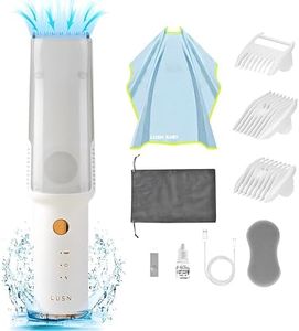LUSN Baby Hair Clipper with Vacuum, Kids Hair Clippers Kit with 3 Guide Combs & 18 Piece, IPX7 Waterproof, Vacuum & Cordless Use, for Baby Children Infant