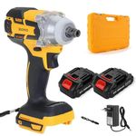 XOYO Cordless Impact Wrench 1/2 Xseries | 2in1 interface nut and screw driving | 380NM Torque | Supports 8 to 22mm nut driving | MAX 2x1.5 Mah Double Batteries | Brushless Motor | Free PH2 Screw bit