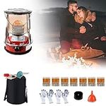 2600w Kerosene Heaters for Indoor Use with 7 Cotton Cores, Portable Kerosene Stove Heater for Indoor Camping Patio Oil Heater for Outdoor Heating Cooking red/4.5L