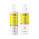 THE LOVE CO Sunscreen SPF 50 ++++ - Broad Spectrum Enriched With Carrot Seed, Ceramide, Niacinamide, CICA, & Raspberry - UVA/UVB Protection, Hydration & Skin Repair (Sunscreen Lotion + Body Spray)