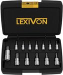 LEXIVON Torx Bit Socket Set, Premium S2 Alloy Steel | 13-Piece Star T8 - T60 Set | Enhanced Storage Case (LX-143)