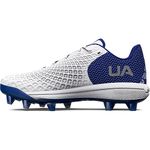 Under Armour Women's Glyde 2.0 Mt TPU Softball Shoe, (104) White/Royal/Metallic Silver, 7