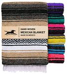 El Paso Designs Mexican Yoga Blanket | Colorful Falsa Serape | Park Blanket, Yoga Towel, Picnic, Beach Blanket, Patio Blanket, Soft Woven Saddle Blanket, Boho Home Décor (Beige)