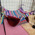 Jubbles Dogs Star Hammock For Exotic/Small Pets In India (30 * 30 Cms) (Cotton And Anti Pilling Fleece), Multicolor