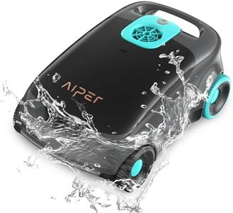 AIPER Scuba E1 Robot piscina senza fili, Sistema trimotore, Doppia filtrazione, Attivazione con un clic, Parcheggio automatico, Adatto a piscine fino a 100mq (Nero)